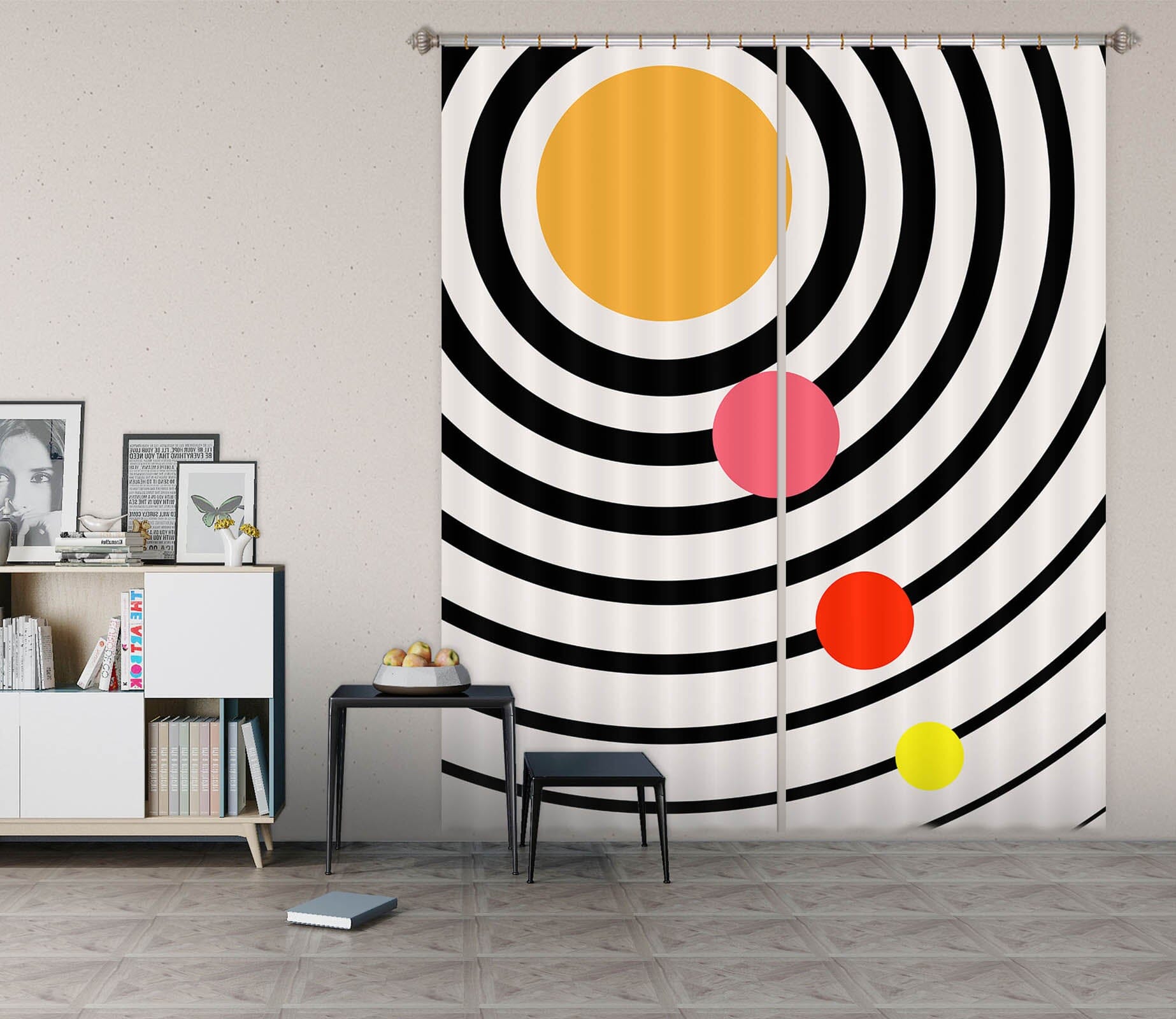 3D Color Planet Pattern 1097 Boris Draschoff Curtain Curtains Drapes Curtains AJ Creativity Home 