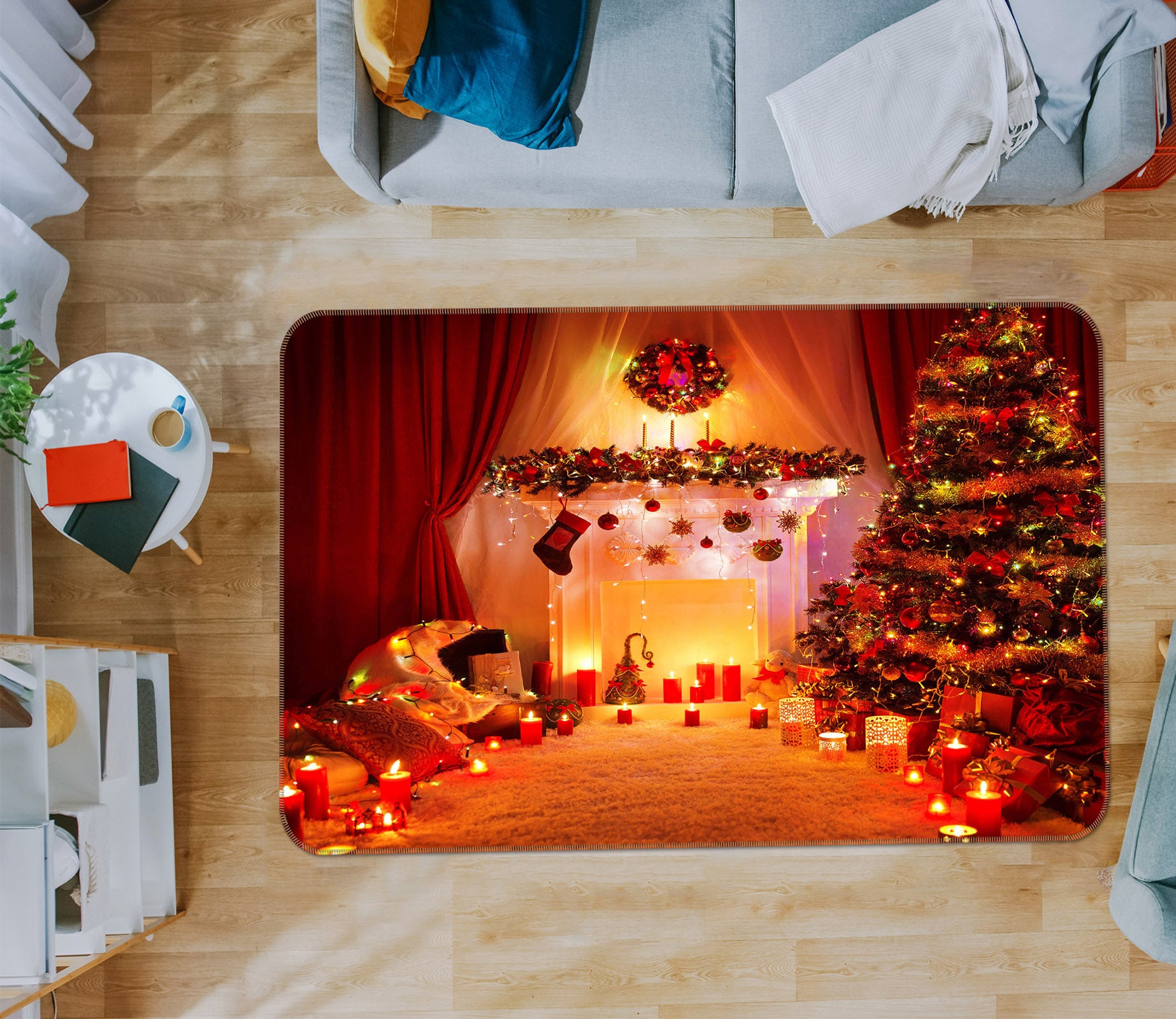 3D Light Candle Tree 65095 Non Slip Rug Mat