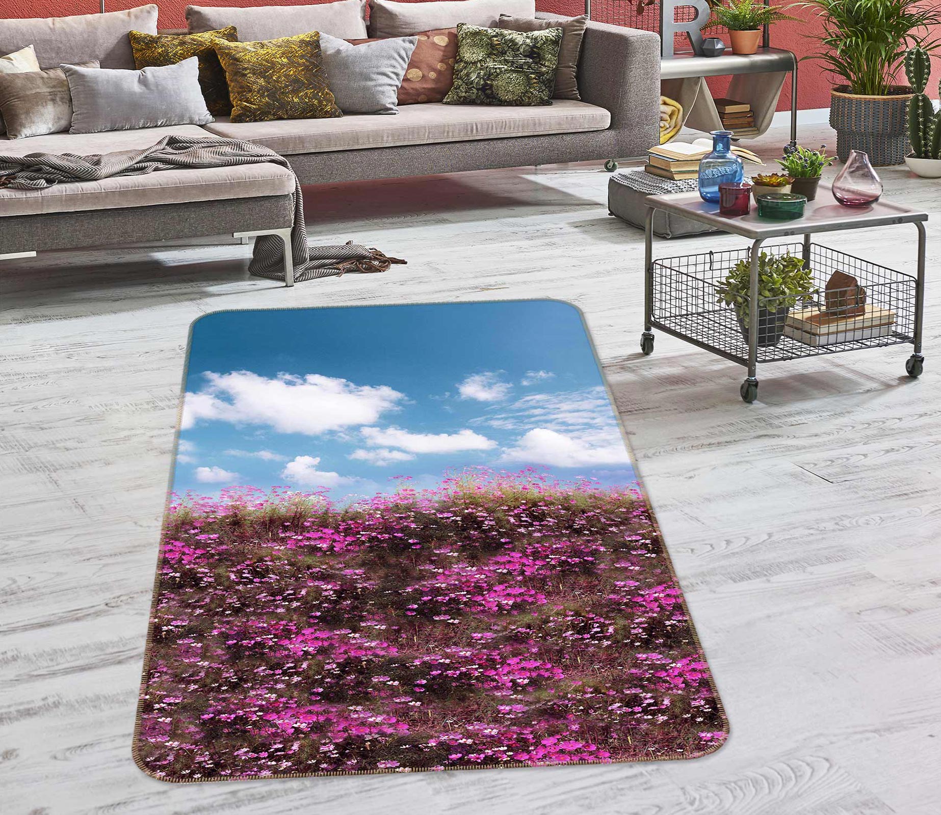 3D Flower Bush 76074 Non Slip Rug Mat