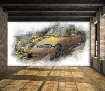 3D Golden Atuo 913 Vehicle Wall Murals Wallpaper AJ Wallpaper 2 