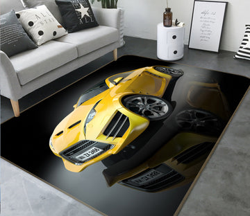 3D Yellow Car 67184 Vehicle Non Slip Rug Mat