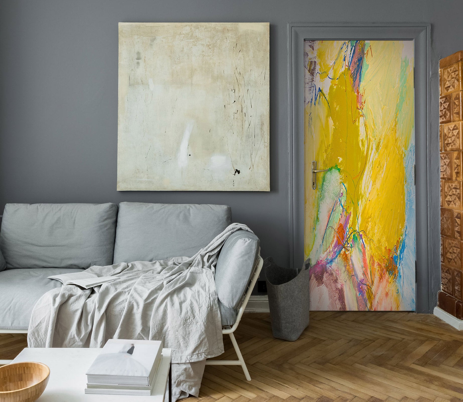 3D Yellow Paint Pattern 9391 Allan P. Friedlander Door Mural