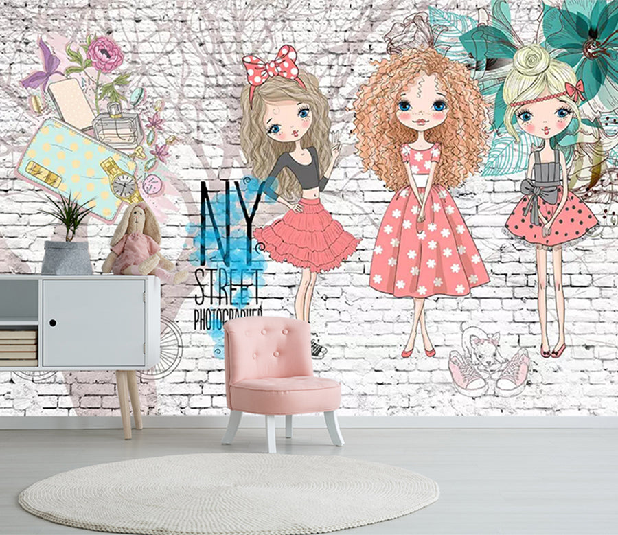 3D Cute Princess Bow WC676 Wall Murals