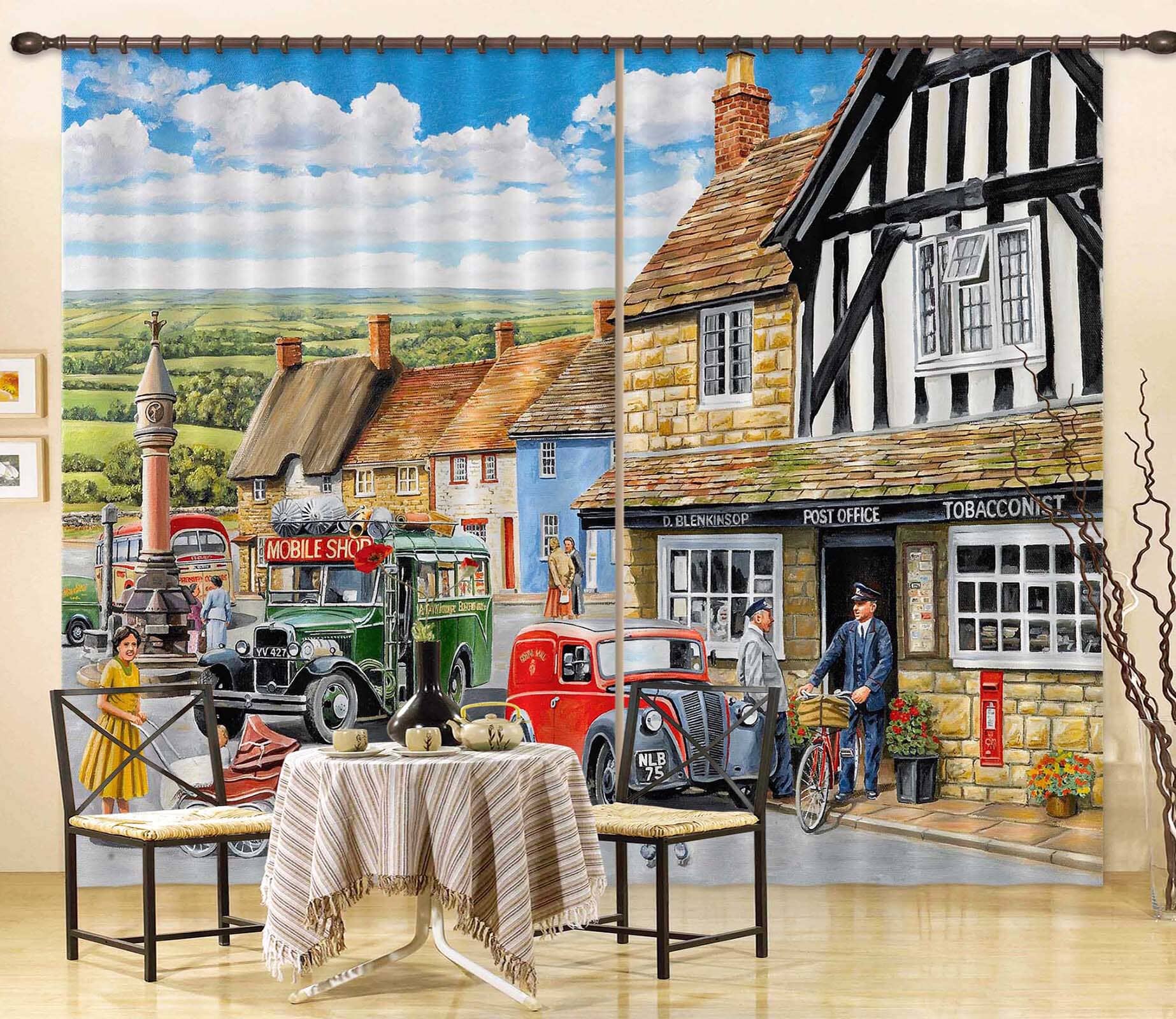 3D The Post Office 105 Trevor Mitchell Curtain Curtains Drapes Curtains AJ Creativity Home 