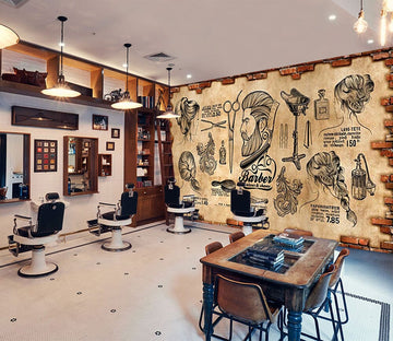 3D Short Hair Style 1427 Barber Shop Wall Murals Wallpaper AJ Wallpaper 2 