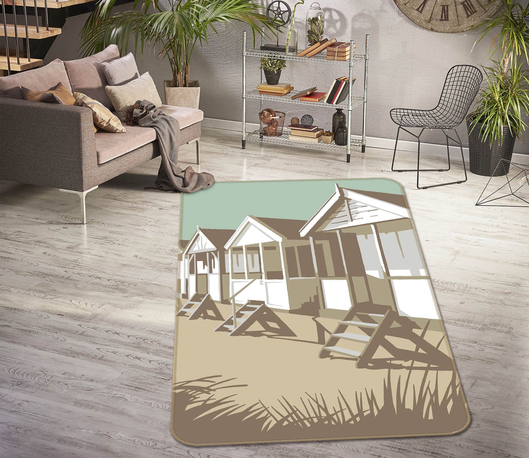 3D Southwold Huts 1149 Steve Read Rug Non Slip Rug Mat Mat AJ Creativity Home 