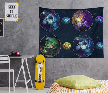 3D Star Dragon 948 Rose Catherine Khan Tapestry Hanging Cloth Hang