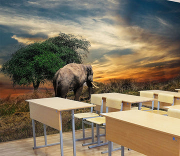 3D elephant on the grasses 17 Wall Murals Wallpaper AJ Wallpaper 2 
