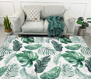 3D Green Leaves WG537 Non Slip Rug Mat Mat AJ Creativity Home 