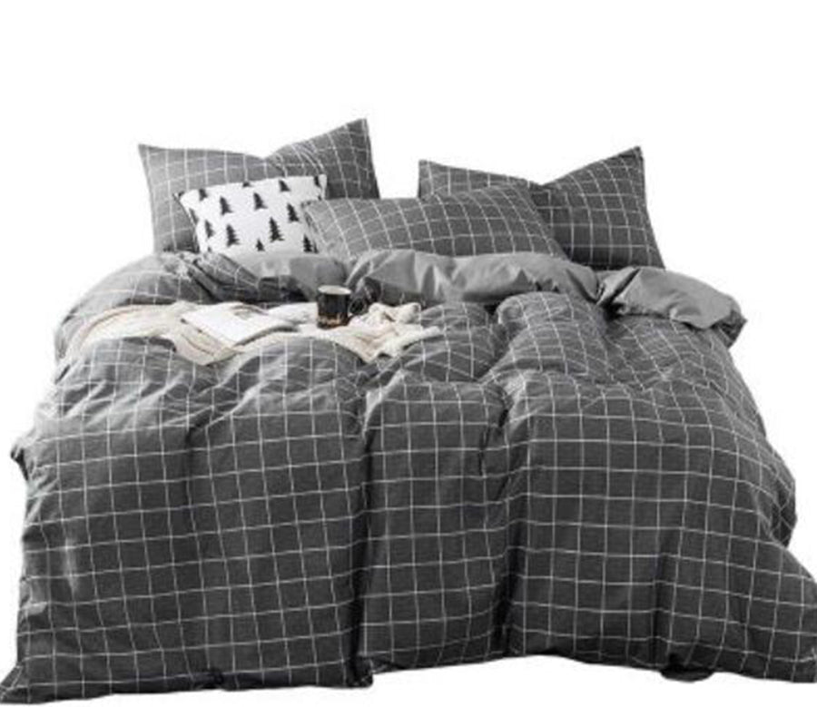 3D Dark Green Small Grid 14205 Bed Pillowcases Quilt