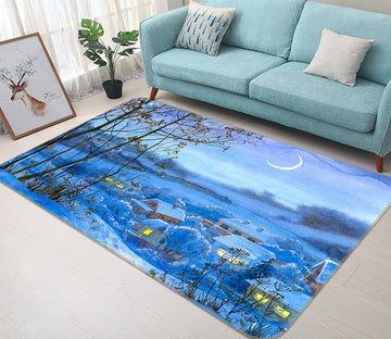 3D Snowy House 66082 Non Slip Rug Mat