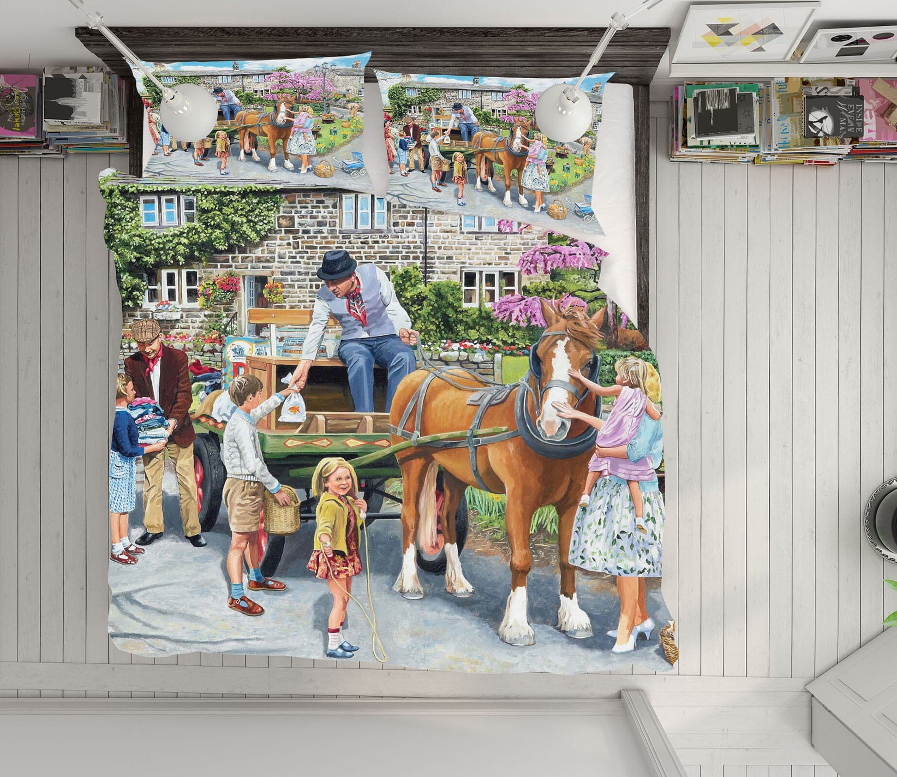 3D Petting The Horse 2045 Trevor Mitchell bedding Bed Pillowcases Quilt Quiet Covers AJ Creativity Home 