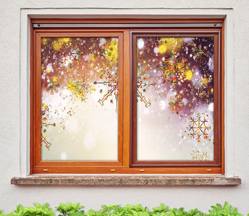 3D Snowflake 42134 Christmas Window Film Print Sticker Cling Stained Glass Xmas