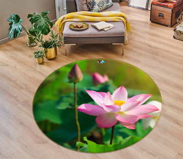 3D Lotus 75065 Round Non Slip Rug Mat