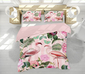 3D Pink Flamingo 2114 Andrea haase Bedding Bed Pillowcases Quilt Quiet Covers AJ Creativity Home 