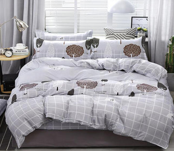 3D White Lattice Tree 12016 Bed Pillowcases Quilt