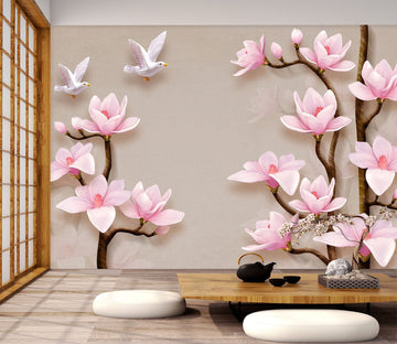 3D Pink Flowers 1466 Wall Murals Wallpaper AJ Wallpaper 2 