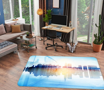 3D Building Reflection 77100 Non Slip Rug Mat