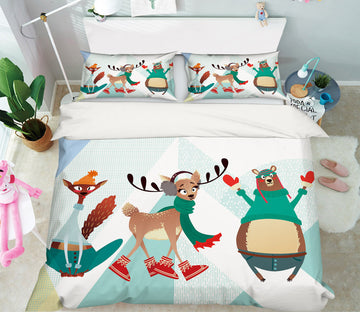3D Deer Bear 13137 Bed Pillowcases Quilt