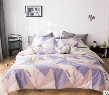 3D Triangle Stitching 40104 Bed Pillowcases Quilt