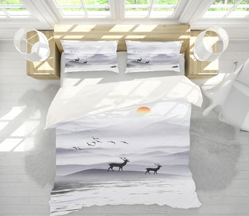 3D Deer Riverside 12115 Bed Pillowcases Quilt