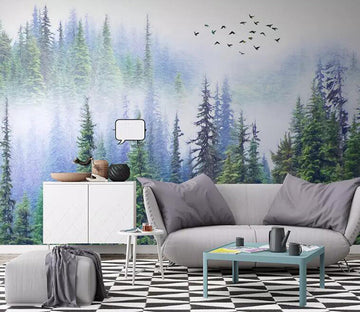 3D Foggy Forest 1102 Wall Murals Wallpaper AJ Wallpaper 2 