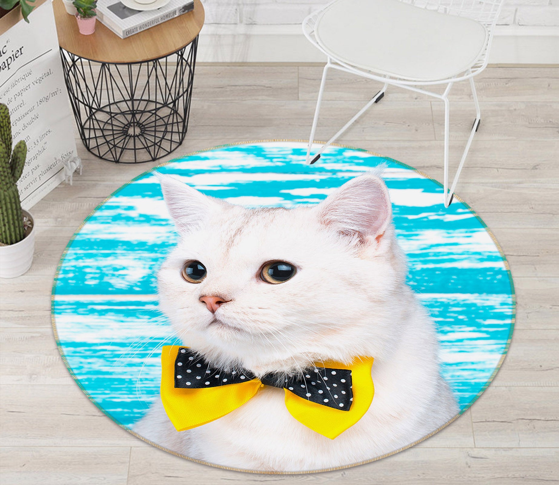 3D Cat 29065 Round Non Slip Rug Mat