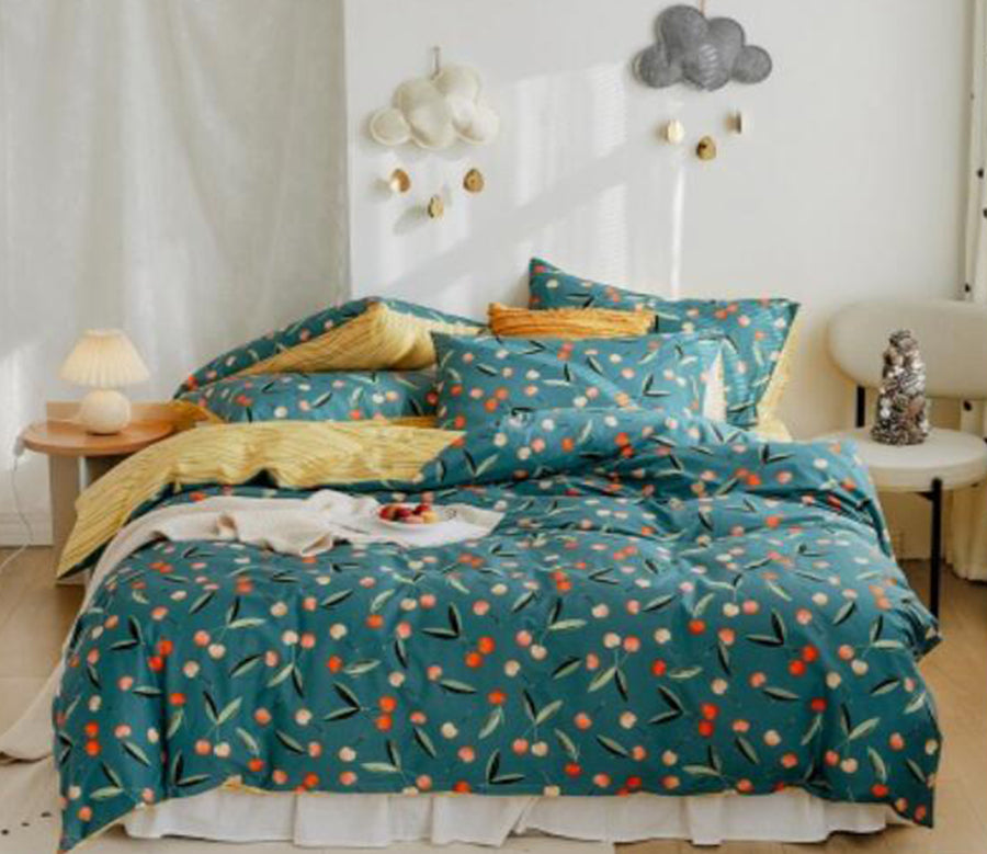 3D Cherry Pattern 20035 Bed Pillowcases Quilt