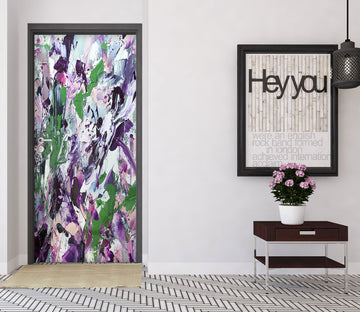 3D Green Purple Paint Pattern 93188 Allan P. Friedlander Door Mural