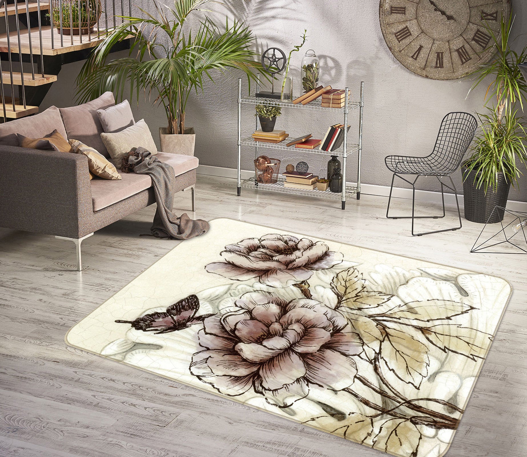 3D Flowers 32041 Non Slip Rug Mat