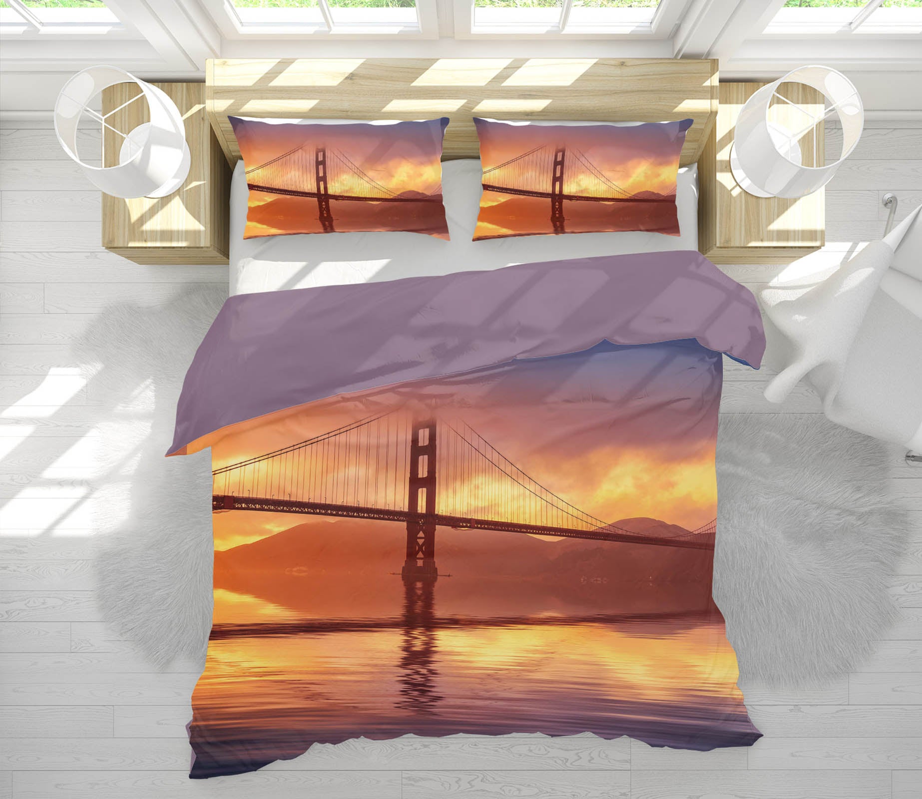 3D Burning Cloud Bridge 154 Marco Carmassi Bedding Bed Pillowcases Quilt