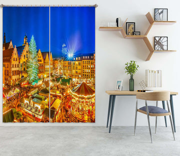 3D Golden House 52034 Christmas Curtains Drapes Xmas