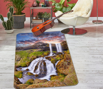 3D Mountain Waterfall 26209 Non Slip Rug Mat