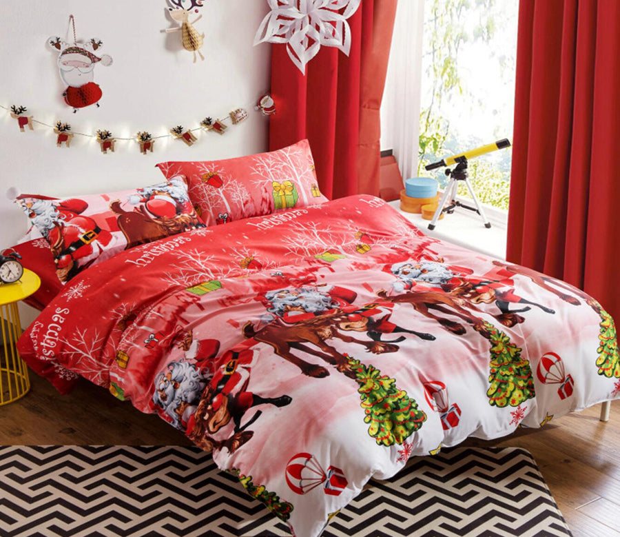 3D Santa Claus Pattern 45228 Christmas Quilt Duvet Cover Xmas Bed Pillowcases