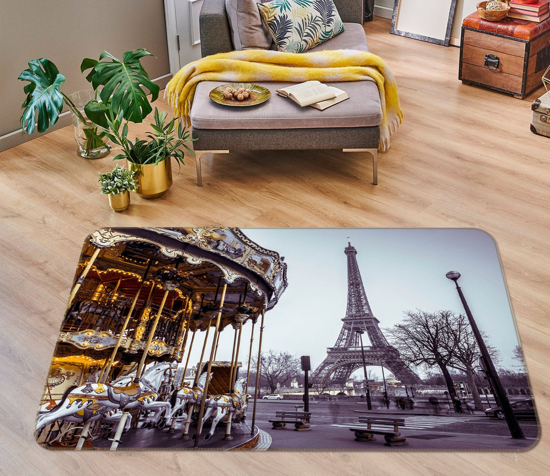 3D Grey Iron Tower 3012 Assaf Frank Rug Non Slip Rug Mat Mat AJ Creativity Home 