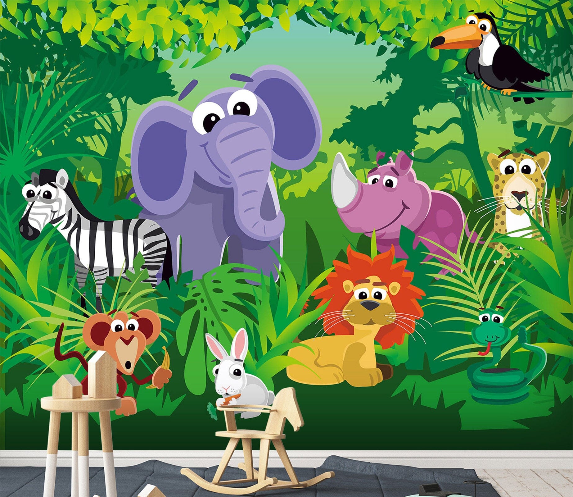 3D Animal Forest 1706 Wall Murals Wallpaper AJ Wallpaper 2 