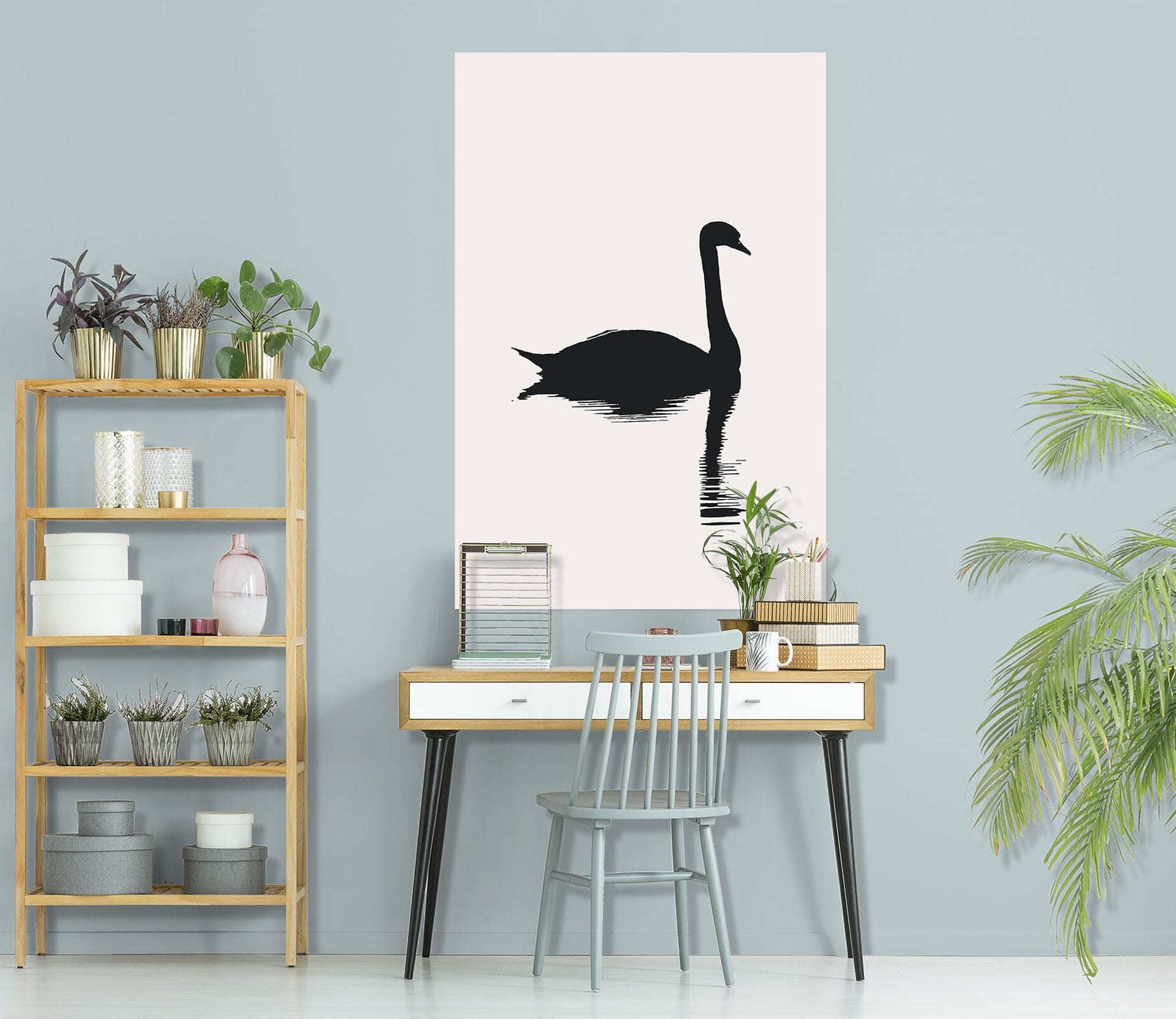 3D Swan Night 229 Boris Draschoff Wall Sticker Wallpaper AJ Wallpaper 2 