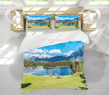 3D Snow Mountain Lake 60095 Bed Pillowcases Quilt