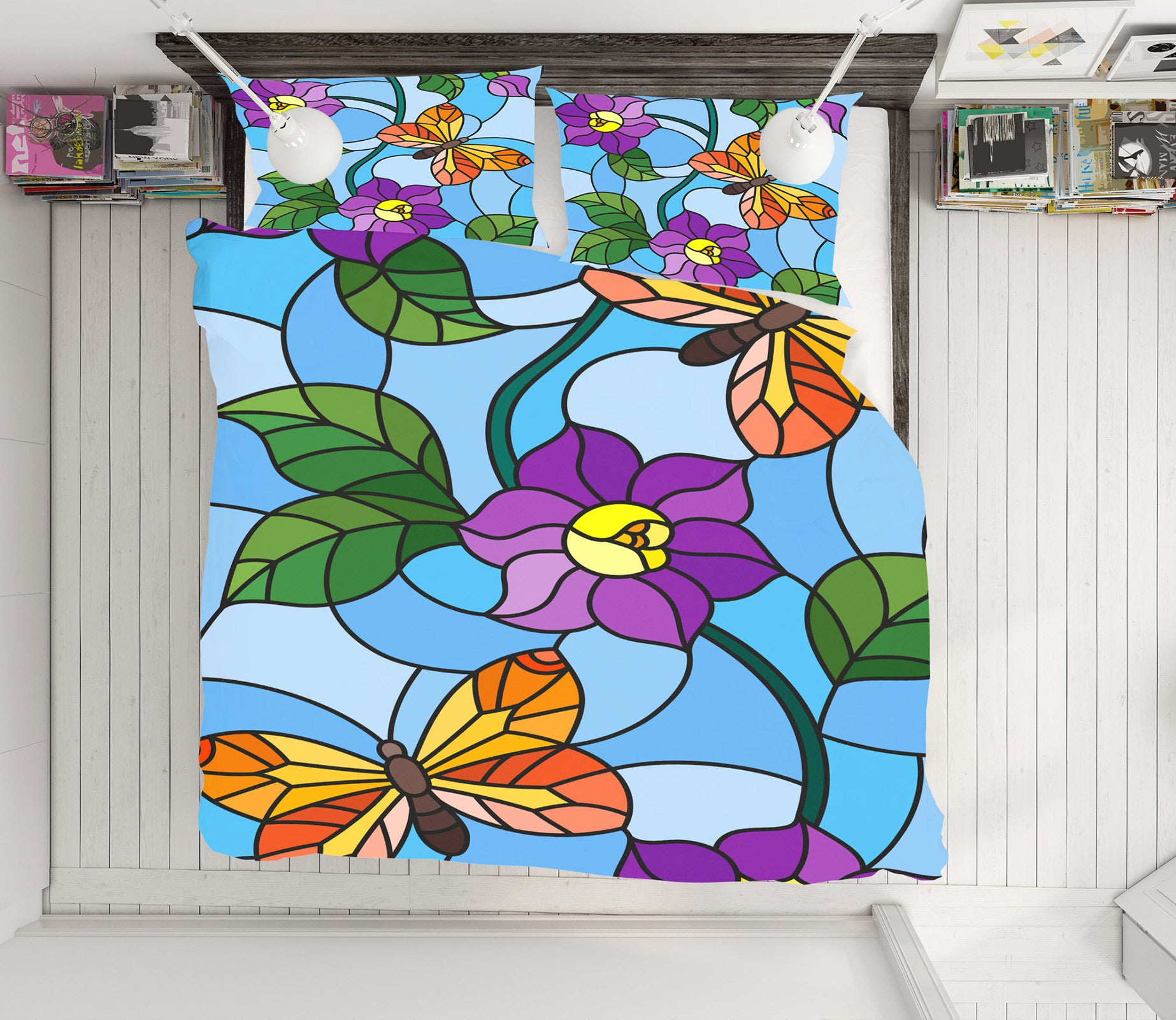 3D Flower Butterfly 14034 Bed Pillowcases Quilt