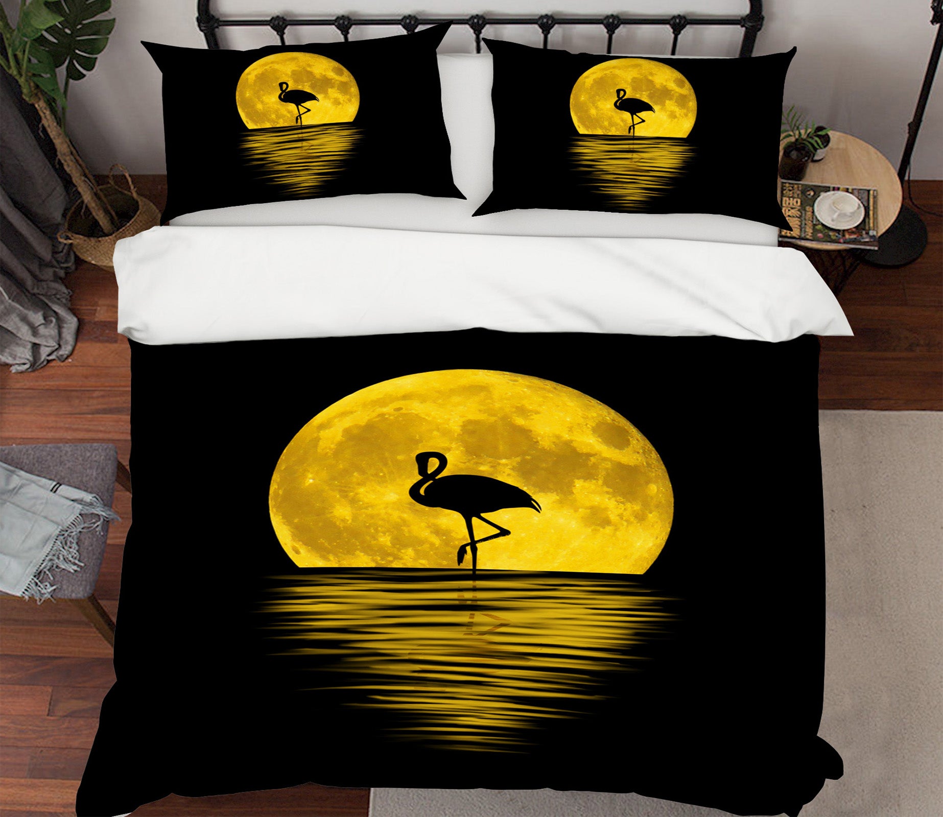 3D Moon Crane 19235 Bed Pillowcases Quilt