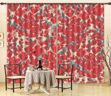 3D Red Flowers 11188 Kashmira Jayaprakash Curtain Curtains Drapes