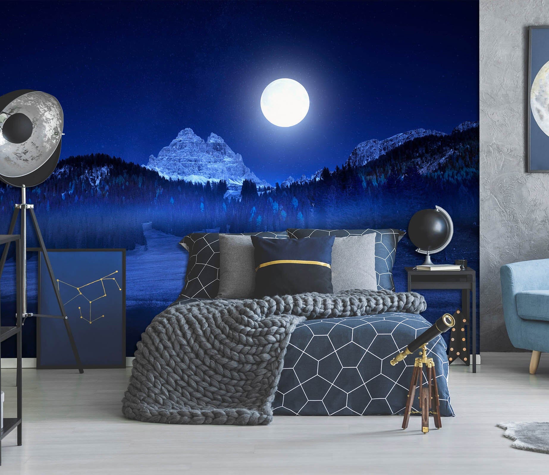 3D Moon Forest 1445 Marco Carmassi Wall Mural Wall Murals Wallpaper AJ Wallpaper 2 