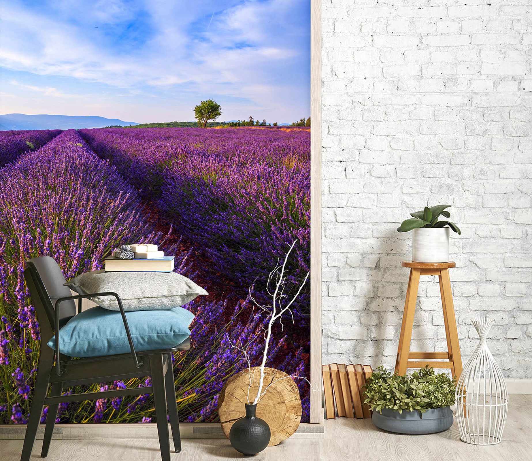 3D Lavender Bushes 58198 Wall Murals