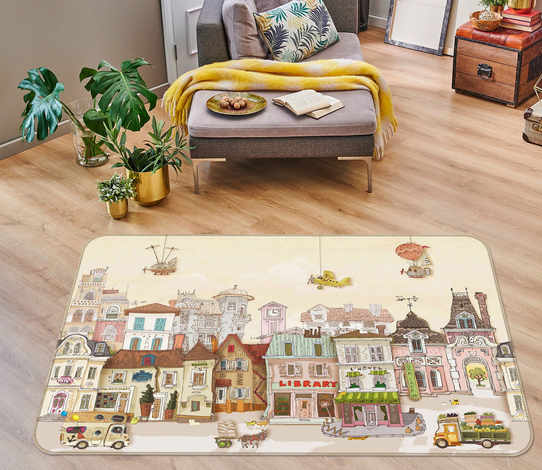 3D Houses 34042 Non Slip Rug Mat