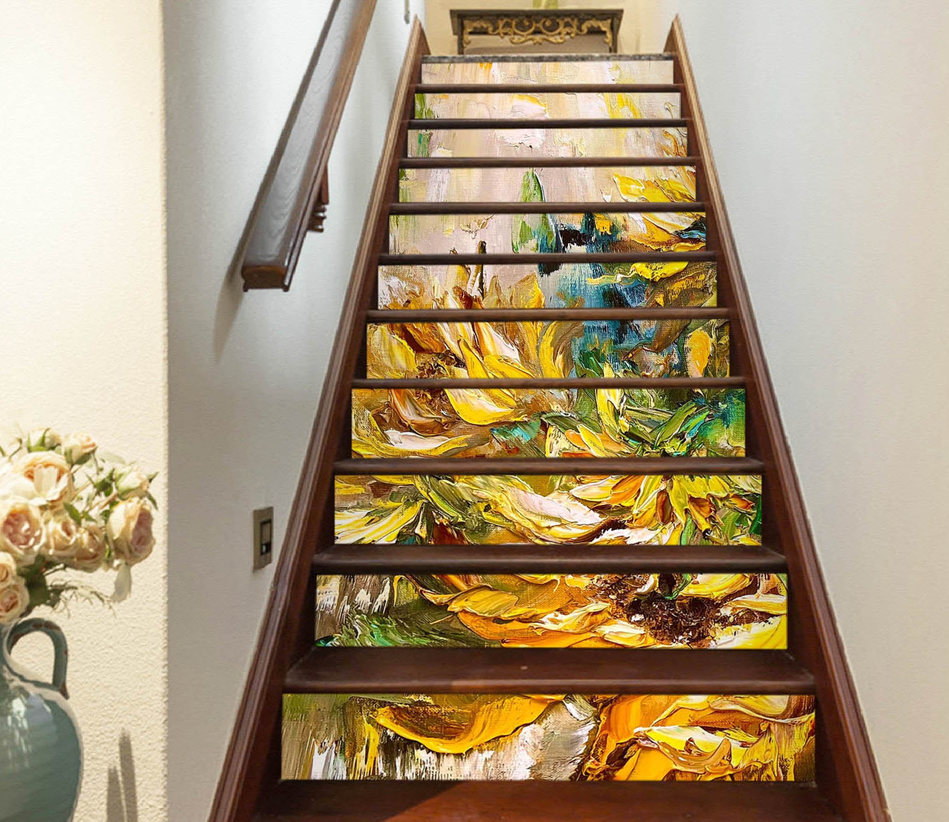 3D Yellow Flower 3928 Skromova Marina Stair Risers
