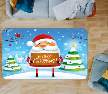 3D Santa Claus 55100 Christmas Non Slip Rug Mat Xmas