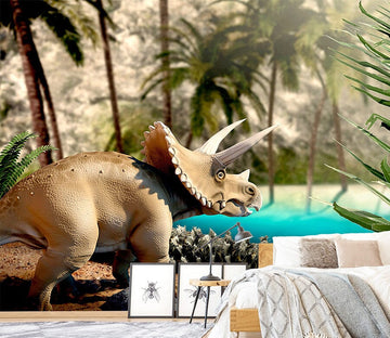 3D Dinosaur Lake 1576 Wall Murals Wallpaper AJ Wallpaper 2 