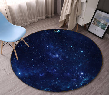 3D Starry Sky 72292 Round Non Slip Rug Mat
