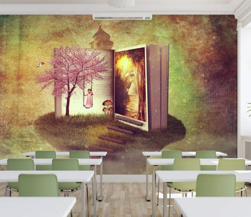 3D Swing Girl Book 155 Wall Murals Wallpaper AJ Wallpaper 2 