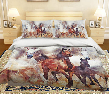 3D Horse Running 1965 Bed Pillowcases Quilt Quiet Covers AJ Creativity Home 